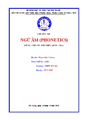 Chuyên đề Ngữ âm (Phonetics) - Phạm Đức Cường
